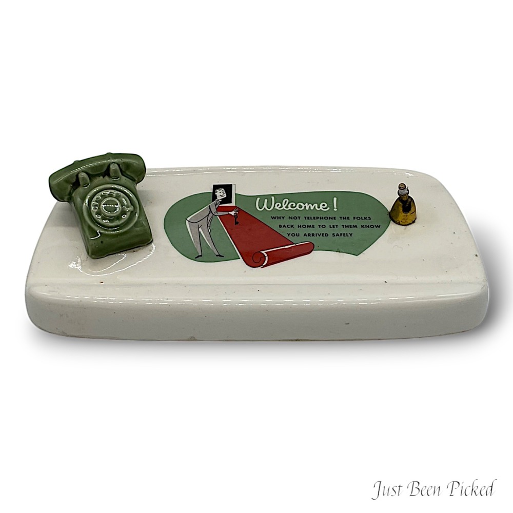 Vintage MCM Hotel‎ Motel Phone Pen Desk Stand Contemporary Ceramics